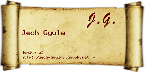 Jech Gyula névjegykártya